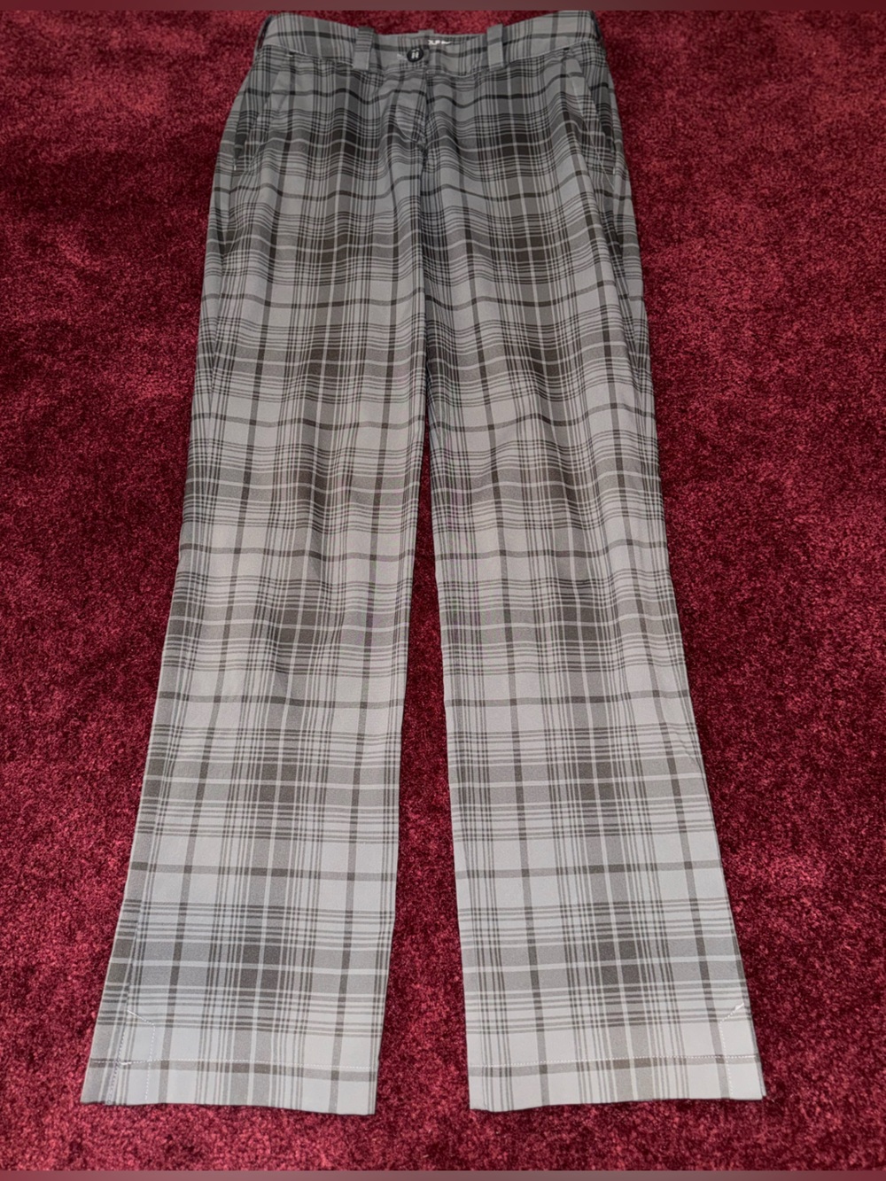 NIKE Golf Tour Performance Dri-Fit Women Pants Size 4 Black Gray Plaid Preppy